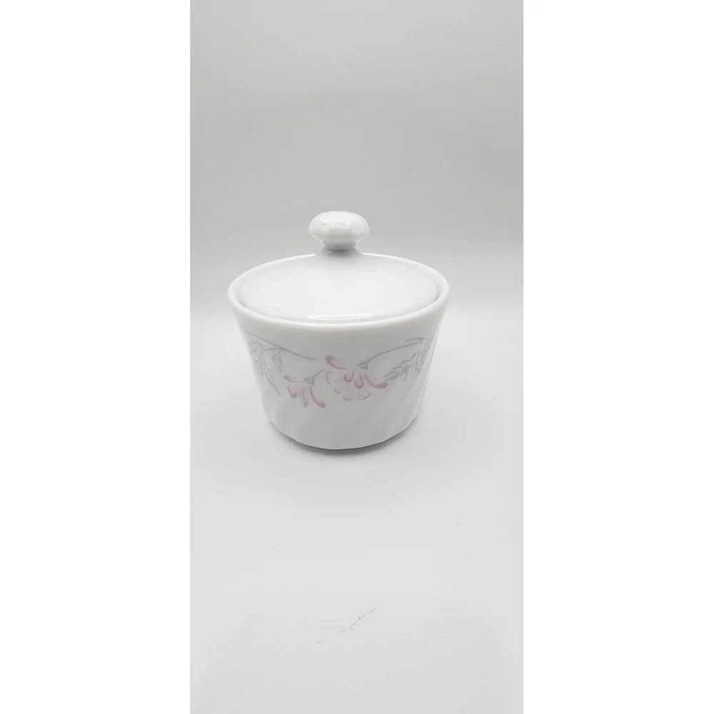 Vintage Corning Pink Trio – Gravy Boat/Creamer, Sugar Bowl w/ Lid, Salt & Pepper